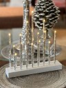 Mikrostake i sølv med 17 ledlys - Adventstake