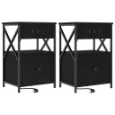  Sengeskaps 2 pcs Svart eik 40 x 31 x 60 cm Konstruert tre
