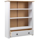  Bokhylle hvit 80x35x110 cm heltre furu Panama Range