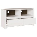  TV skap med skuff Hvit 99 x 43 x 55 cm Massivt furutre