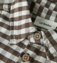 Lil" Atelier Skjorte I/e   NbmNoki   Teak m. Rute   Lil Atelier   74   Langermet Body Beige Brun Hvit