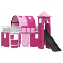  Barns Lofteseng Hvit og Rosa 107 x 200 cm Metall