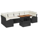 vidaXL Hagesofa Set 8 stk. Svart og krem