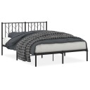 vidaXL Sengeramme i metall med sengegavl svart 140x200 cm 8721012249714