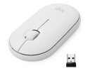 Logitech M350 Pebble Wireless Mouse - Off-White - Mus - Optisk - 3 knapper - Hvit