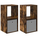  Nattbord 2 pcs Røkt eik 35 x 32 x 68,5 cm Konstruert tre