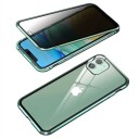 iPhone 11 Magnetisk Deksel med Personvernherdet Glass Grønn