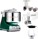 Ankarsrum Assistent Original AKM 6230 kjøkkenmaskin med kjøttkvern skjæretilbehør og blenderkanne forest green