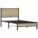  Sengeramme i metall uten madrass sonoma eik 75x190 cm 4007858