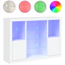 vidaXL Skjenker med LED-lys 3 stk hvit konstruert tre