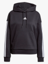 adidas 3 Stripes Fleece Hoodie Sort M