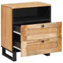  Nattbordskap Naturlig 50 x 33 x 62 cm Massiv mango tre
