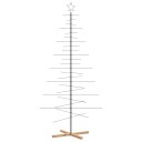  Juletre til dekorasjon med trebunn metall svart 210 cm