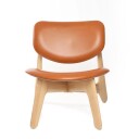 Tom Dixon Slab loungestol natur cognacfarget skinn