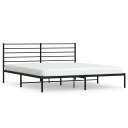 vidaXL Sengeramme i metall med sengegavl svart 200x200 cm