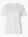 Selected Femme Essential Short Sleeve V-Neck Tee Hvit XS