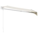vidaXL Uttrekkbar markise kremhvit 3x2,5 m stoff og aluminium