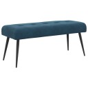 vidaXL Benk med knappheft Blå 110 x 40 x 46 cm Fløyel