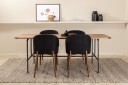 Venture Home Spisegruppe Unnao 200 cm inkl. 4 Labbetorp Stoler Valnøttsbrun/Svart/Brun