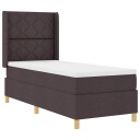  Box Spring Seng med Madrass & LED Mørk Brun 80x200 cm Stoff