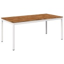vidaXL Hage middagsbord Naturlig og Hvit 147 x 88,5 x 75 cm
