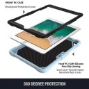 Sommerfuglformet PC-støttebenk + nettbrettdeksel i silikon med skulderstropp for iPad 9,7-tommers (2018)/(2017)/iPad Air 2 blå