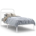  Sengeramme i metall med hodegavl hvit 90x200 cm 8721102645310
