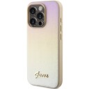 Guess Iridescent Saffiano etui til iPhone 15 Pro - Gull