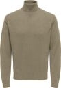 ONLY & SONS Onsloui Reg 12 Mel Roll Knit Noos   Khaki green   XS