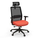 Ergonomisk kontorstol med ryggstøtte og korsryggstøtte og komfortabel 3D hodestøtte opp til 180 kg