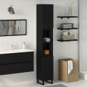  Badromsskap Svart Eik 30x30x190 cm Konstruert Tre