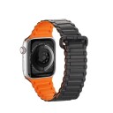 Dux Ducis Dux Ducis-Rem (Panserversjon) Apple Watch Se-Rem, 8, 7, 6, 5, 4, 3, 2, 1 (41, 40, 38 Mm) Magnetisk Silikonarmbånd Svart Og Oransje