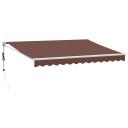 vidaXL Automatisk uttrekkbar markise brun 350x250 cm