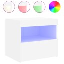  Nattbord med LED hvit 50x40x45 cm 8721012253476