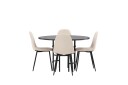 Venture Home Copenhagen Spisegruppe 115 cm Rund med 4 Polar Stoler Beige