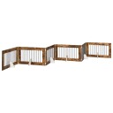 Vidaxl Foldbar Hundegitter Med Stativer 6 Stk. Røkt Eik 602 cm