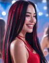 3 stk Tinsel Hair Extensions 50 cm - Rød