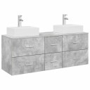 vidaXL Baderomsskapsett 3 stk. Betonggrå 49,5 x 41 x 62,5 cm