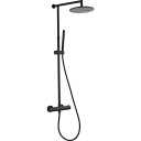 Zen Sanitary dusjsett, sort matte black height 800-1200 mm; spout reach 360 mm; rainshower diameter 250 mm; hose length 1500 mm