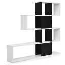 Moderne 5 lags stigestil treromdeler for bøker 120 x 19,5 x 109 cm svart og hvit
