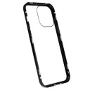 iPhone 15 Pro Magnetisk Deksel med Personvernherdet Glass Svart