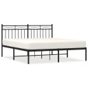 vidaXL Sengeramme i metall med hodegavl svart 160x200 cm 8721012210035