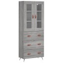  Highboard grå sonoma 69,5x34x180 cm konstruert tre