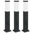  Pullertlamper med sensor og stikkontakt 3 stk 50 cm svart IP44