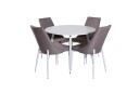 Venture Home Plaza Spisegruppe 100 cm Rund med 4 Leone stoler Grå