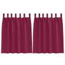 Mørkleggende Gardiner med Ringer 2 pcs Vinrød 140 x 140 cm