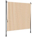  Utendørs rullegardin oransje og hvit 150x270 cm stoff og stål 368770