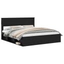  Sengestamme med madrass Svart 200 x 200 cm Massiv furu