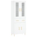 vidaXL Highboard hvit 69,5x34x180 cm konstruert tre 8720845479435