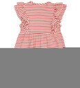 Müsli Kjole - Rib - Stripe Ruffle - Mineralrød/Tofu - Müsli - 4 år (104) - Kjole Hvit